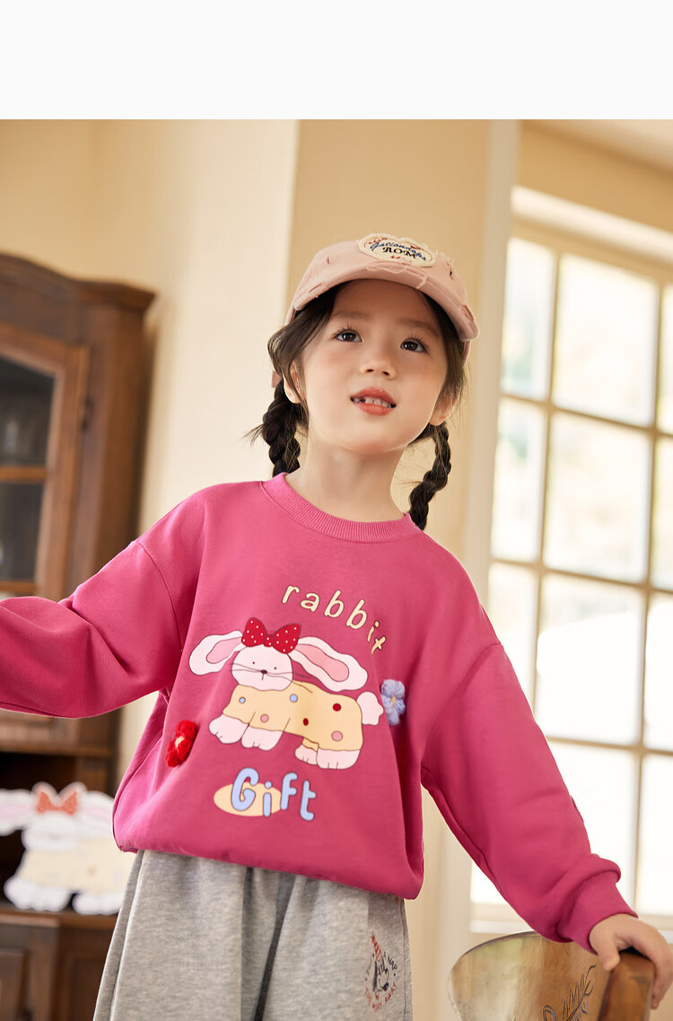 LUSON Little O Baby Okids Children's Clothing, Baby Sweatshirt, Three-Dimensional Fun And Dynamic, 2025 Autumn New Style, Girls' Round Neck Top 17