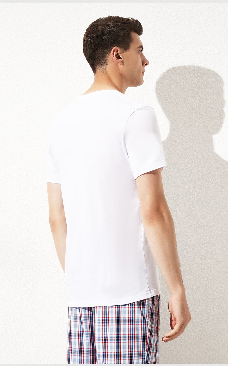 SEPTWOLVES Men's Short Sleeve T-Shirt Summer V-Neck 100% Cotton Wolf Head Print Sports Tee Base Shirt 5