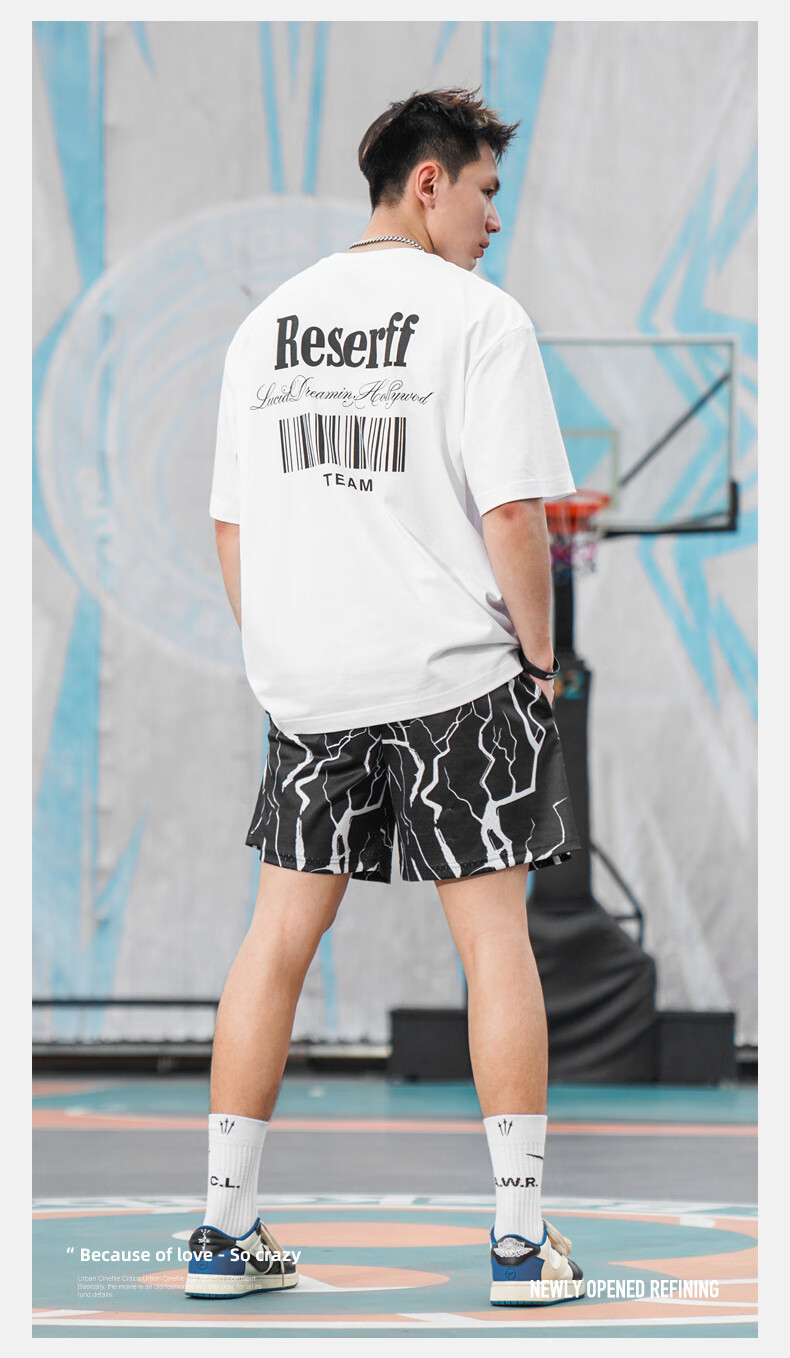BKCXZICE SMVP Lightning Print American Retro Basketball Shorts, Quick-Drying Breathable Mesh Running Sports Fitness Pants Beach Shorts 26