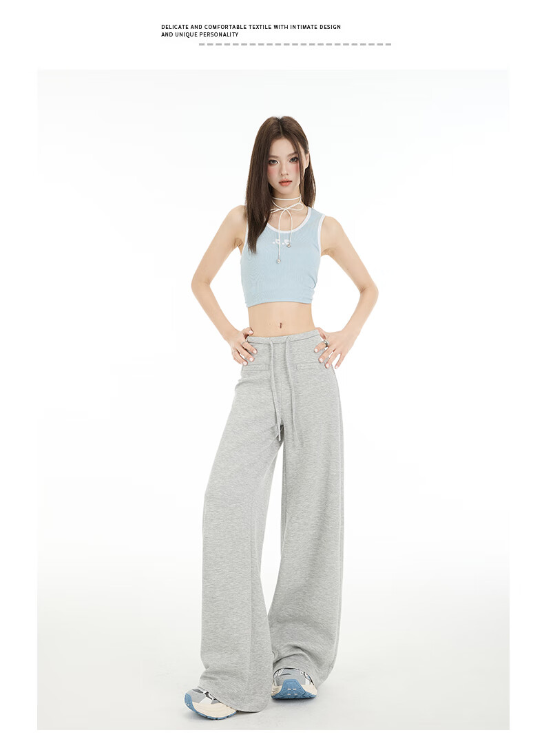 Romon [Soft and Smooth] Women's Casual Summer Pants Lazy Cool Slim Flared Long Trousers Light Gray XL 10
