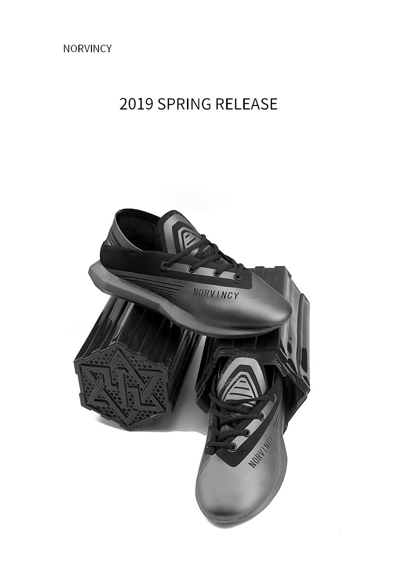 诺凡希休闲鞋男个性潮鞋男亮片反光厚底增高时尚潮牌黑色36