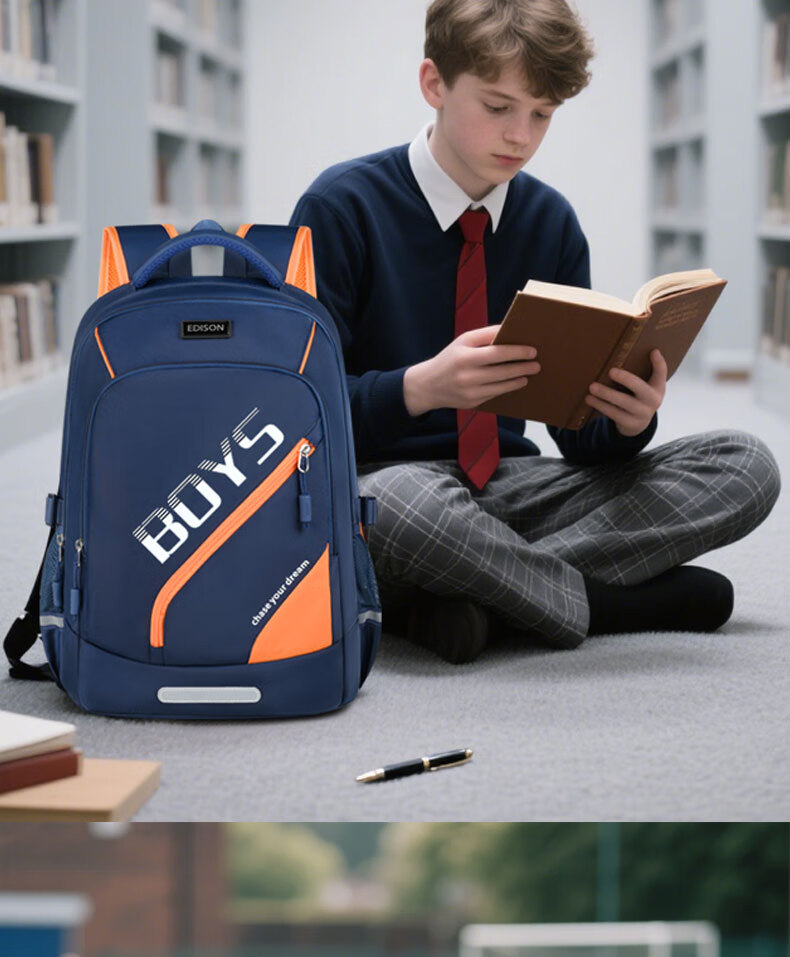Edison Inventor Middle School Backpack, Large Capacity Spine Protection Backpack, High School And College Student Water-Resistant Backpack, W26-1 Black with Gree 2