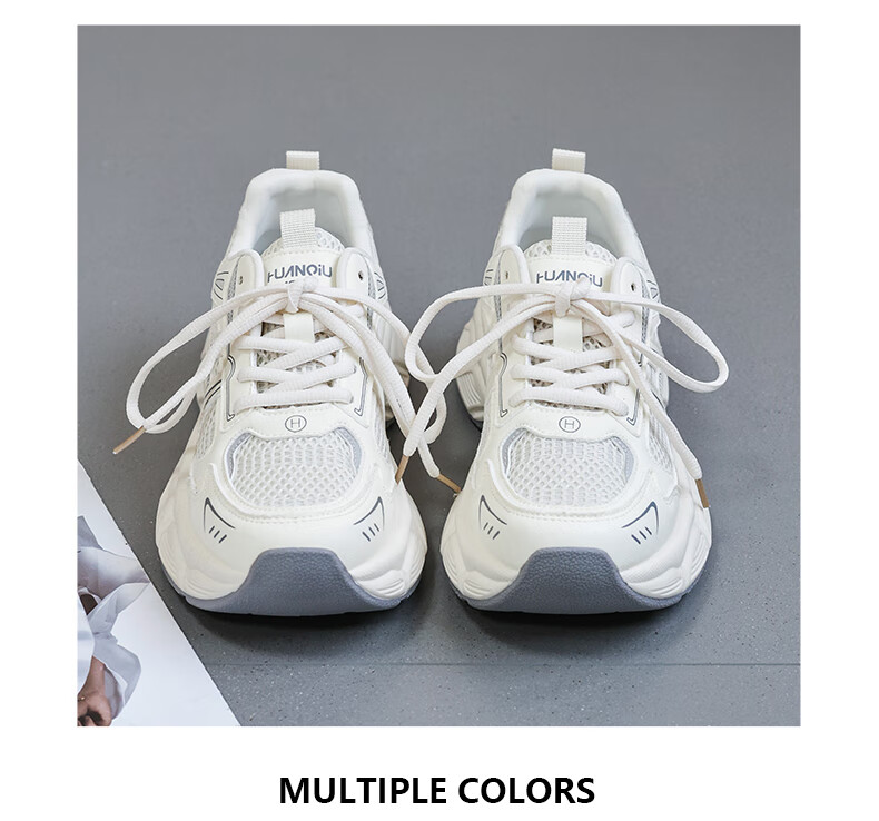Global Casual 2024 New Mesh Dad Shoes for Women Korean Style Popular Student Shoes Fashionable Versatile Thick-soled Sneakers 7