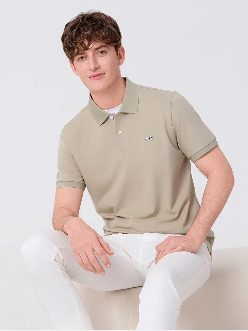 Goldlion GY Short Sleeve Polo Shirt Men Cotton T-Shirt TSF0048-ND153A White M 13
