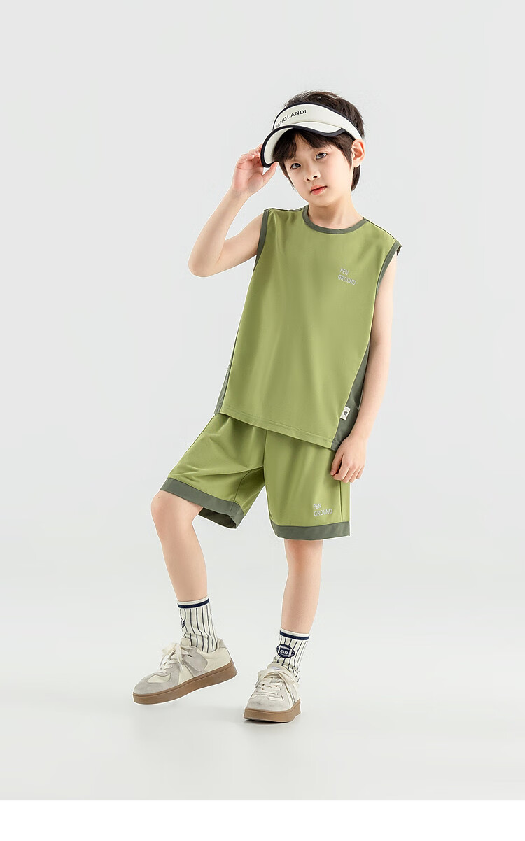 Duoduojia [Smooth And Skin-Friendly] Boys' Running Sports Set, Summer Fitness Training Children's Vest Shorts, Breathable Two-Piece 20