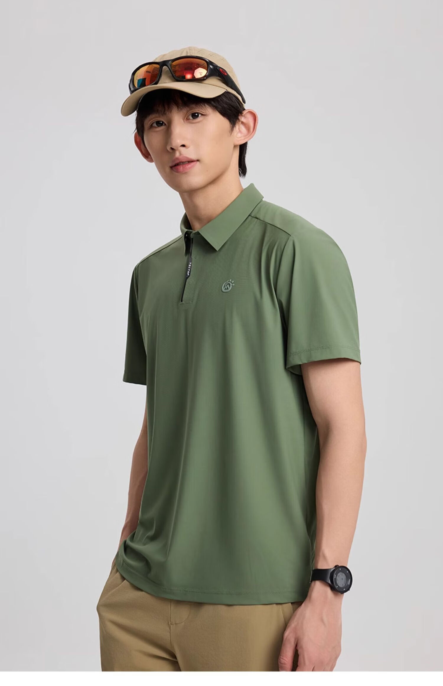 TECTOP Women's Dawn Gray Quick-Dry Short Sleeve Polo Shirt Summer Sun Protection Ice Silk Cooling S 66