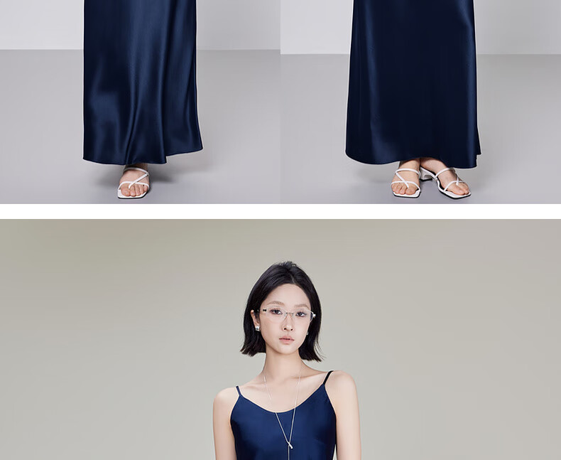 MEIYANG Waltz Dress, Elegant Beauty Acetate Spaghetti Strap Dress, Pearl Gray Extended Version, XL 13