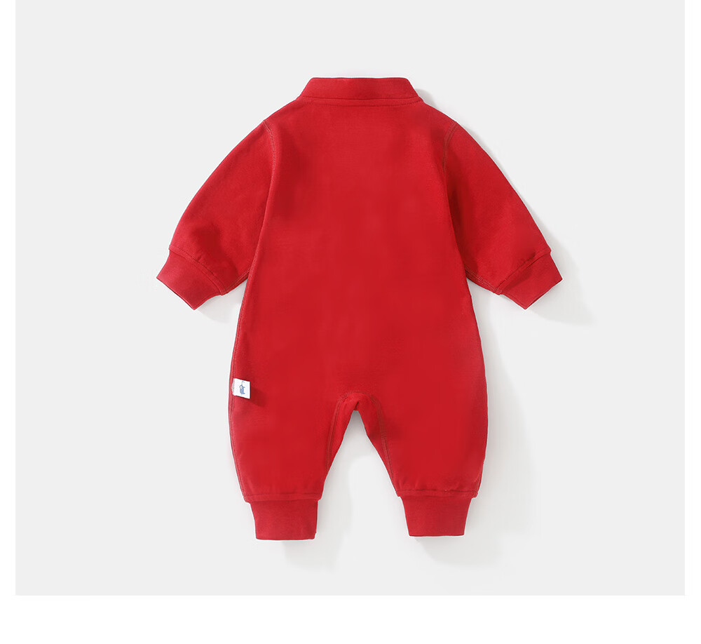 DUUDUU Baby Romper Traditional Chinese New Year Outfit Infant One-piece Red 90cm 3
