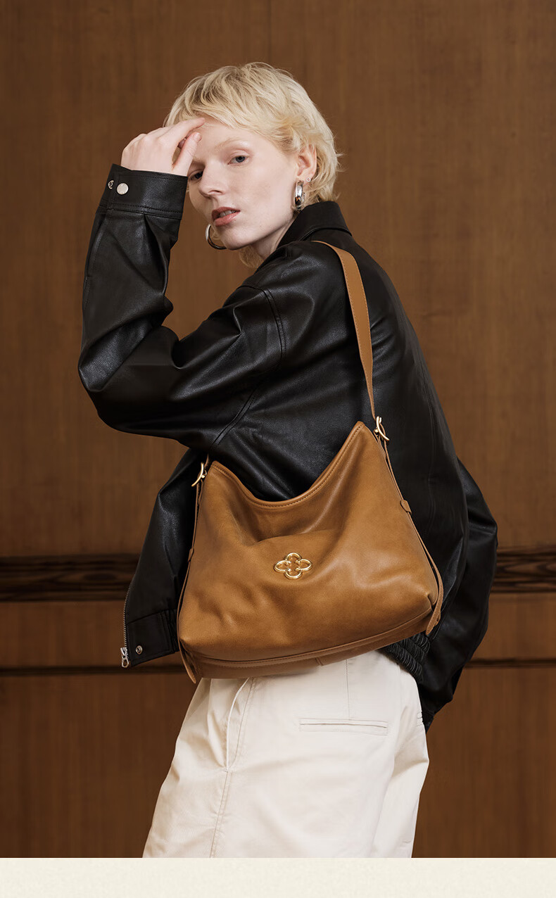 CASSILE [Celebrity Style] Cassile Tote Bag for Women, Vegetable Tanned Leather Light Luxury Crossbody Hobo Bag, Birthday Gift 19