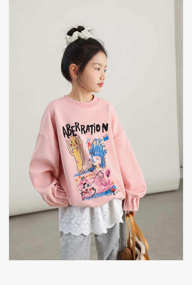 LUSON Chen Da Zhu Children's Clothing, Girls' Cartoon Sweatshirt, Spring And Autumn New Style, Trendy Kids' Autumn Top, Big Girls' Long-Sleeve 10
