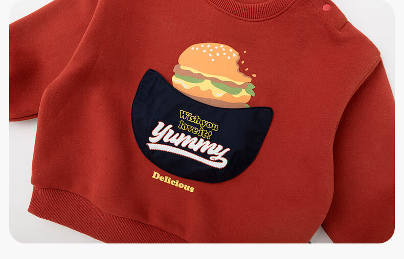 Dudujia Children's Cartoon Sweatshirt, Autumn Baby American Retro Top, Boys And Girls Fashionable Printed Hoodie, Red, Size 100 19