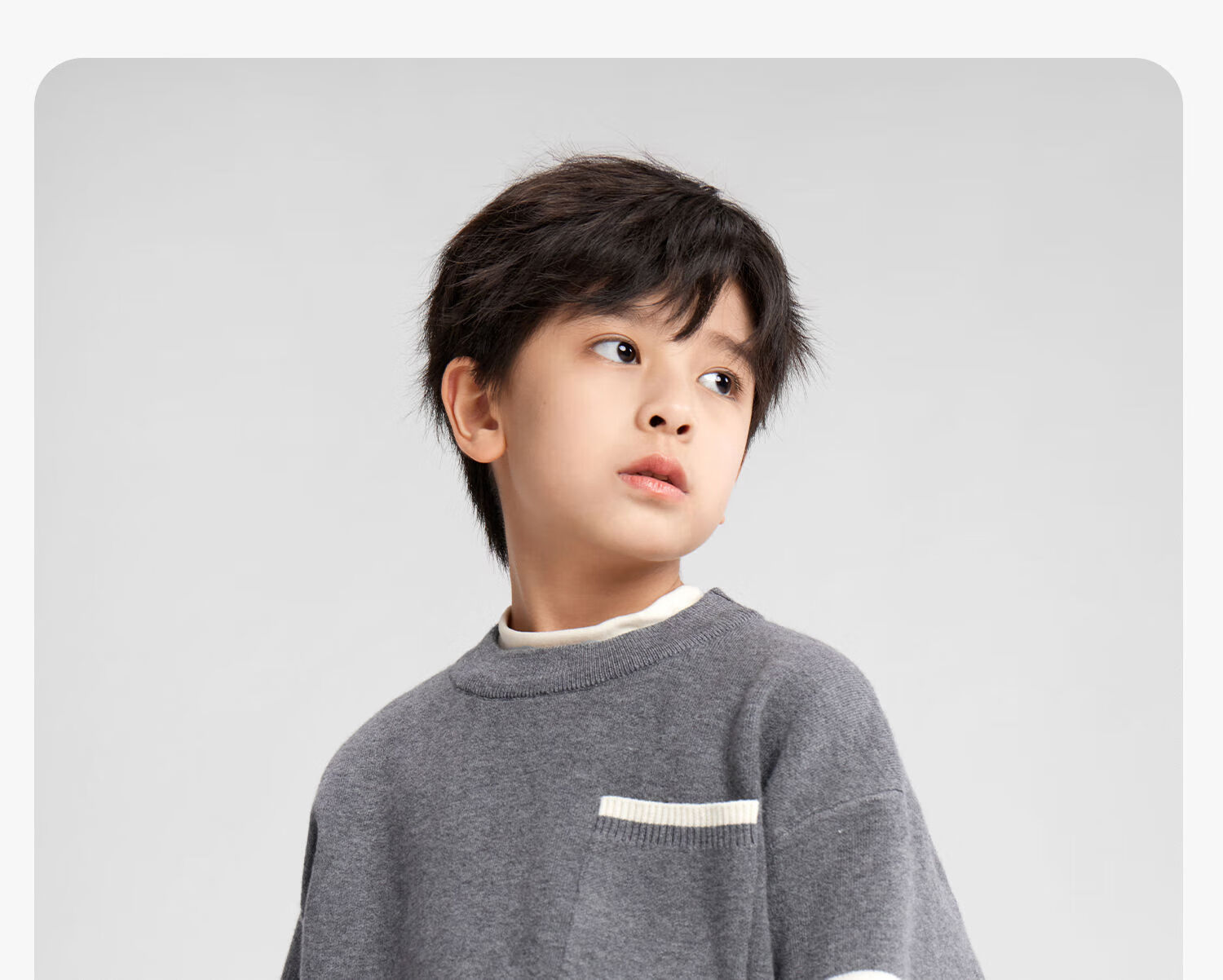 Zuo Xi Boys Sweater Autumn Winter Children's College Style Knitwear 2025 New Big Kids Winter Clothes Gray 130 27