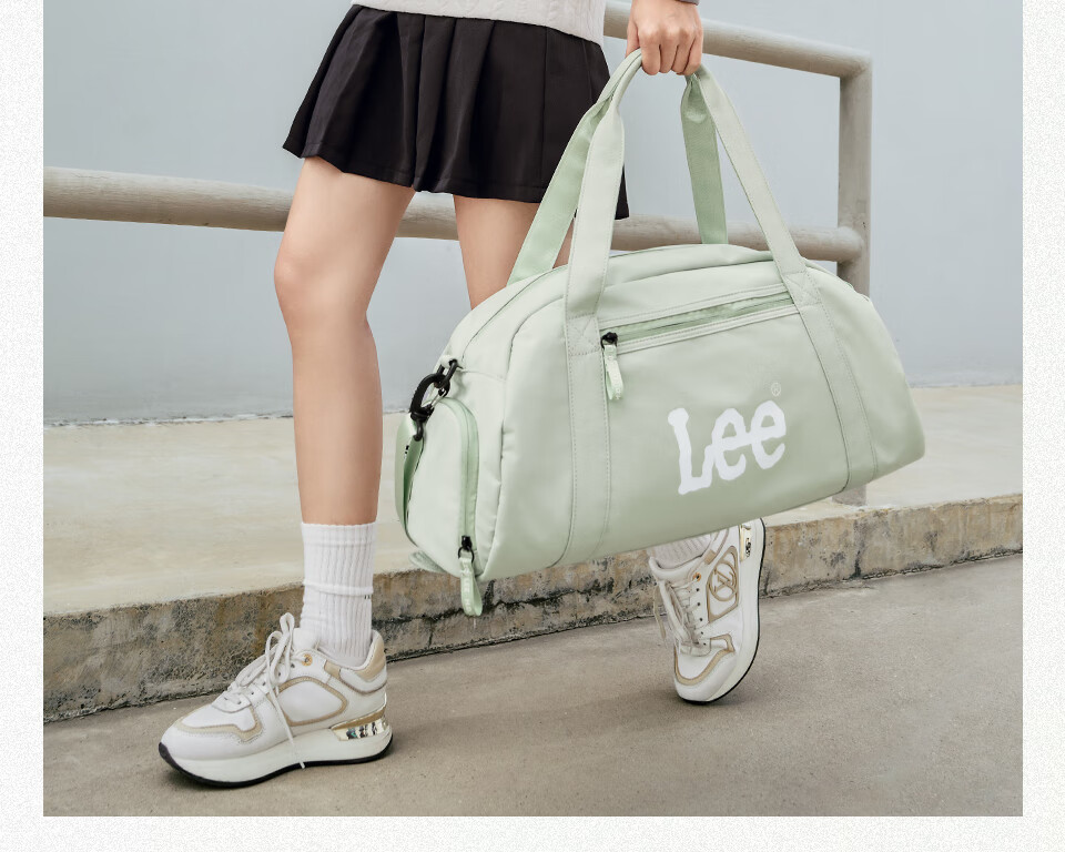 Lee Travel Bag for Women, Large Capacity, Short-Trip Business Trip Luggage Bag, Dry And Wet Separation, Sports Fitness Bag, Light Gray 7