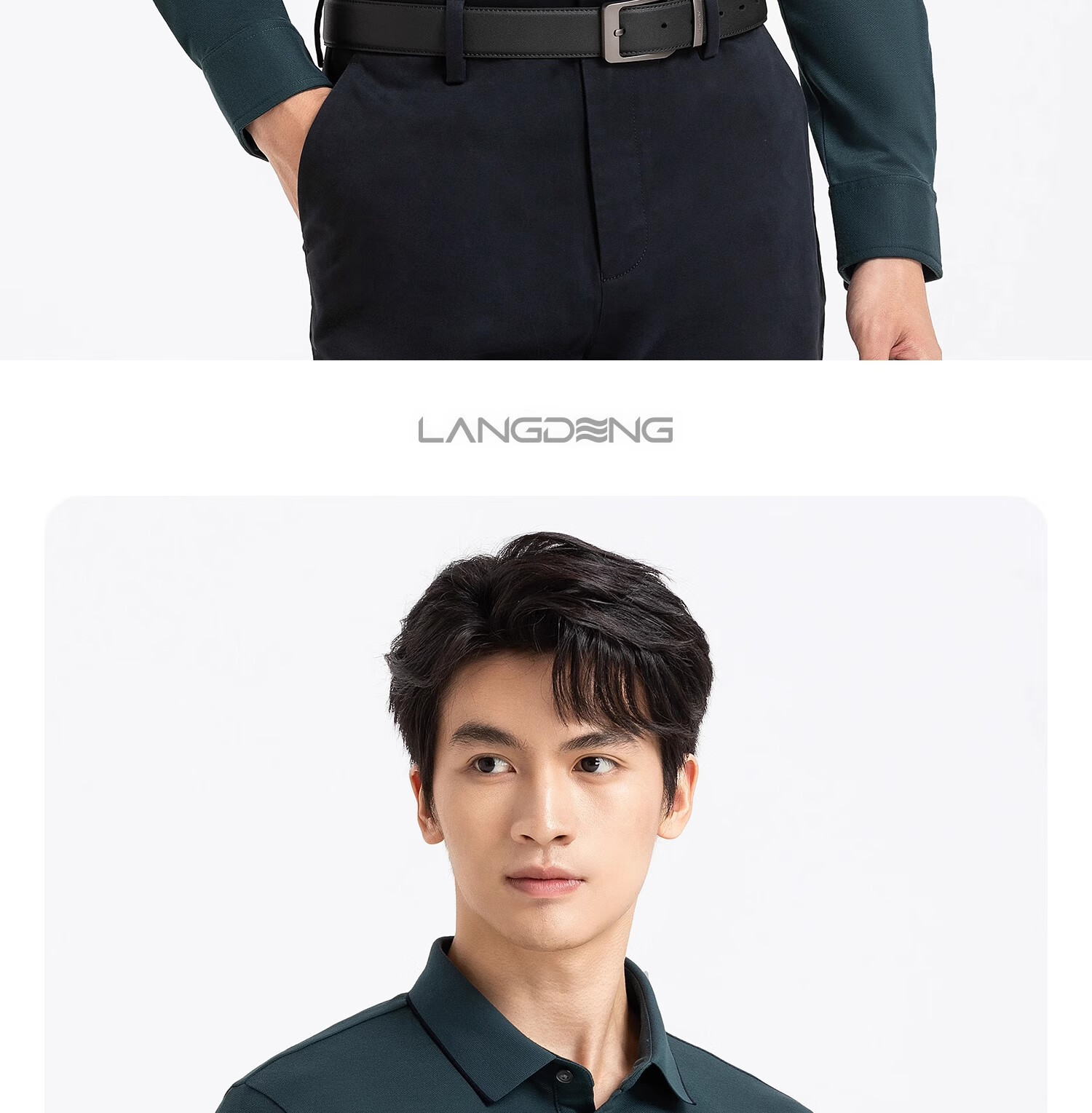 Langdun [Wool Blend] Long Sleeve Polo Shirt Men 2025 Spring Autumn Soft Comfortable Business Casual 21