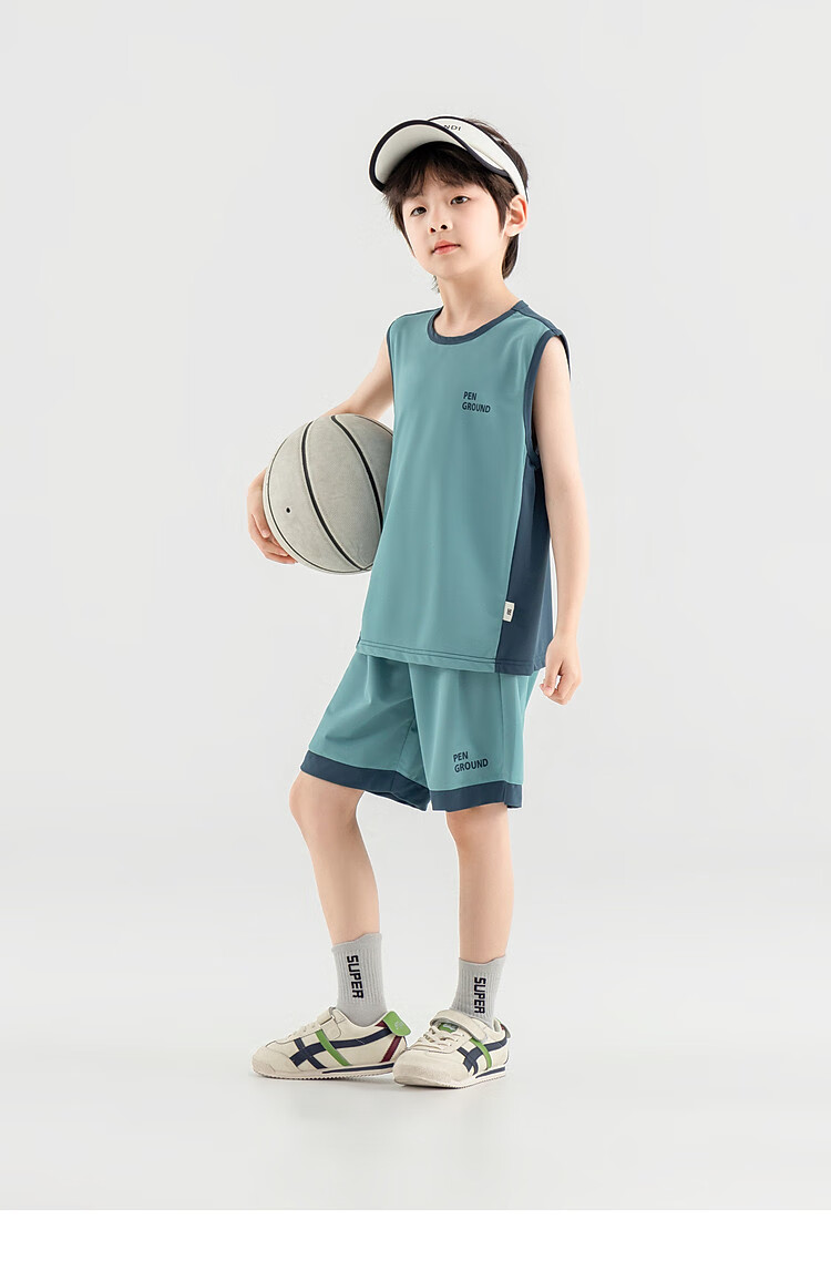 Duoduojia [Smooth And Skin-Friendly] Boys' Running Sports Set, Summer Fitness Training Children's Vest Shorts, Breathable Two-Piece 6
