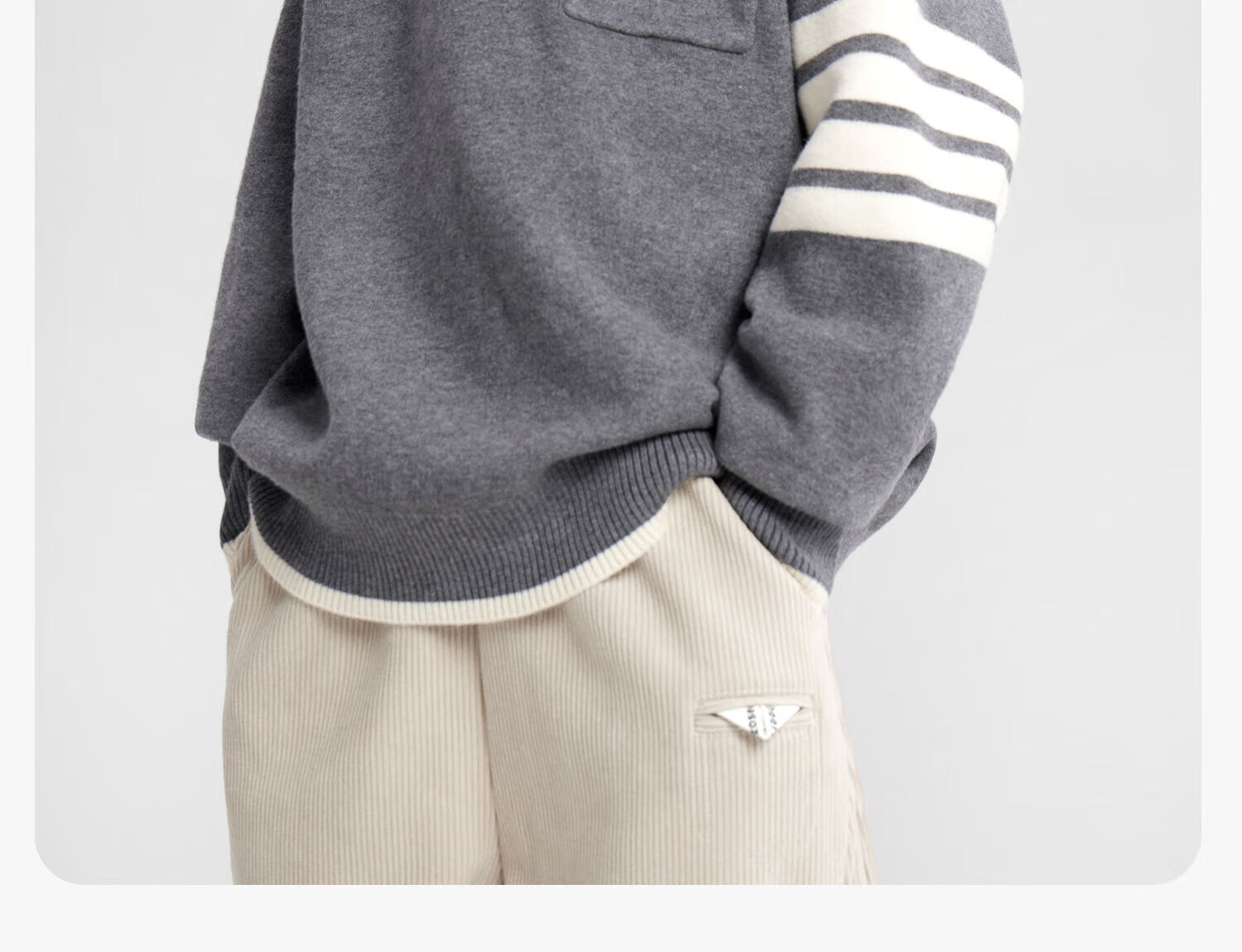 Zuo Xi Boys Sweater Autumn Winter Children's College Style Knitwear 2025 New Big Kids Winter Clothes Gray 130 28