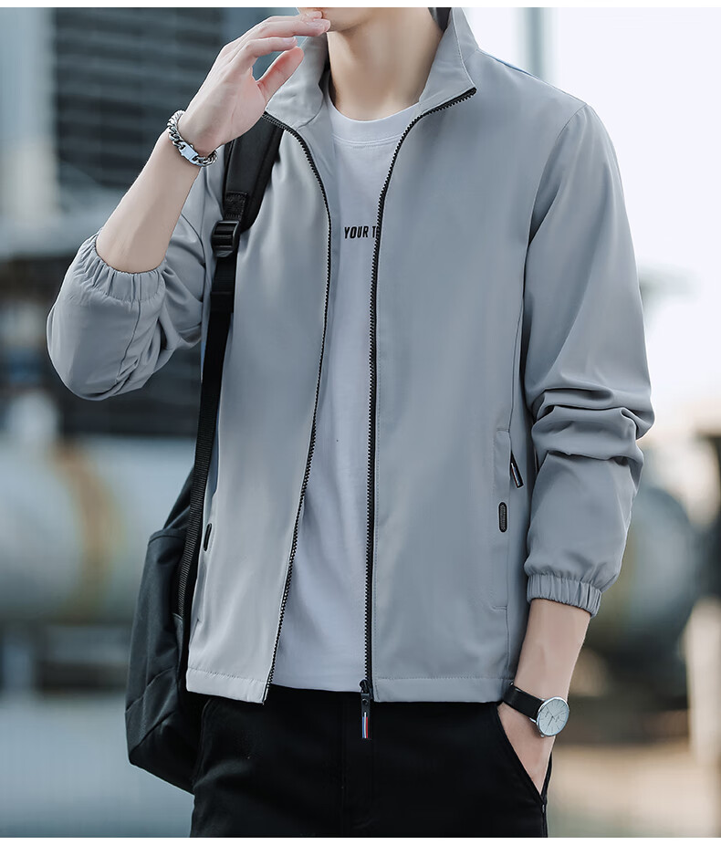 TUCANO [Windproof And Structured] Jacket for Men, Summer Business Loose Casual Sports Daily Trendy Solid Color Jacket, Black, Size M 10