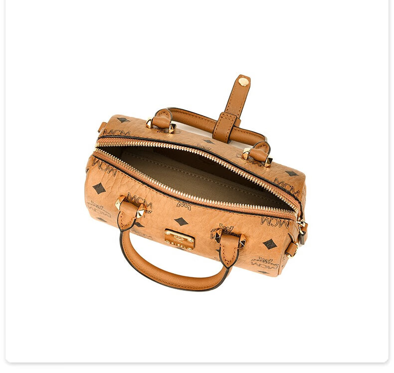 mcm 女包 visetos 经典印花女士mini迷你波士顿包单肩包斜挎包手拎包