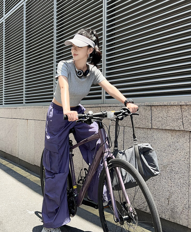 MEIYANG Sun Protection Pants UPF50+, Slightly Wrinkled Pleated Cargo Pants [Small 70 in Stock], Purple, L 6