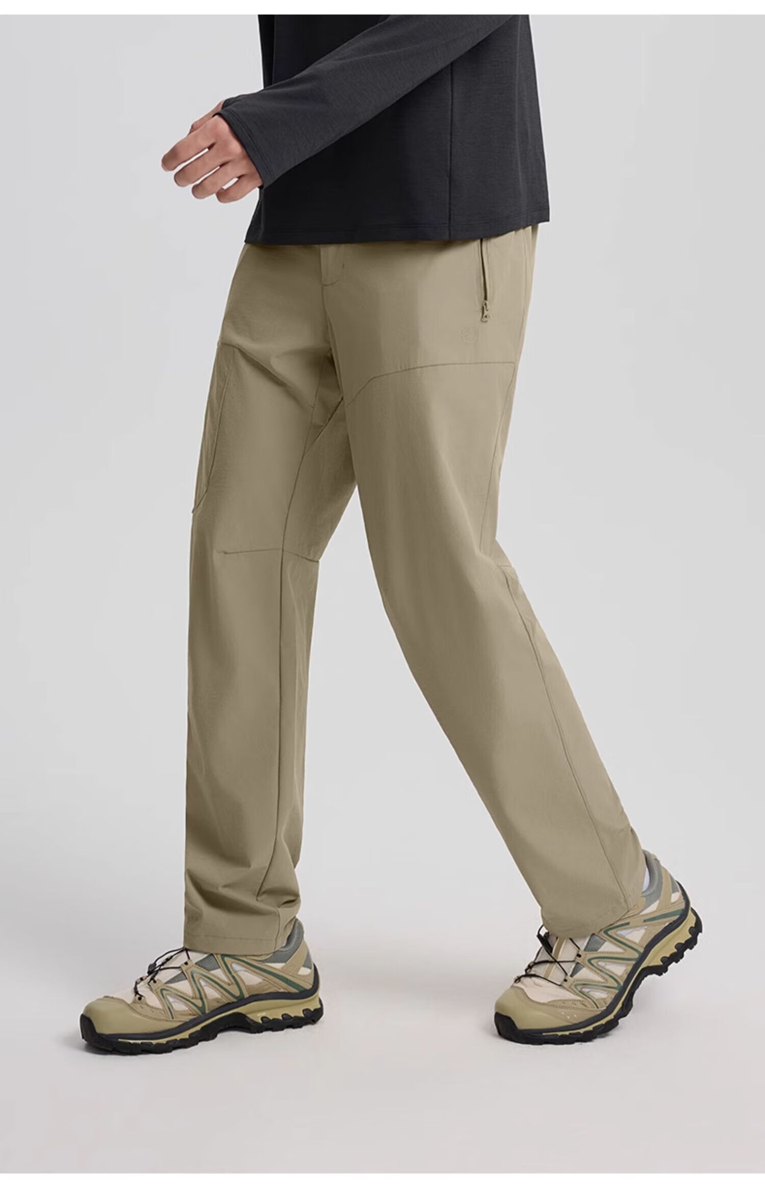 TECTOP Men's Outdoor Casual Pants Spring Summer Breathable Stretch Hiking Softshell Work Pants Sand Color M 20