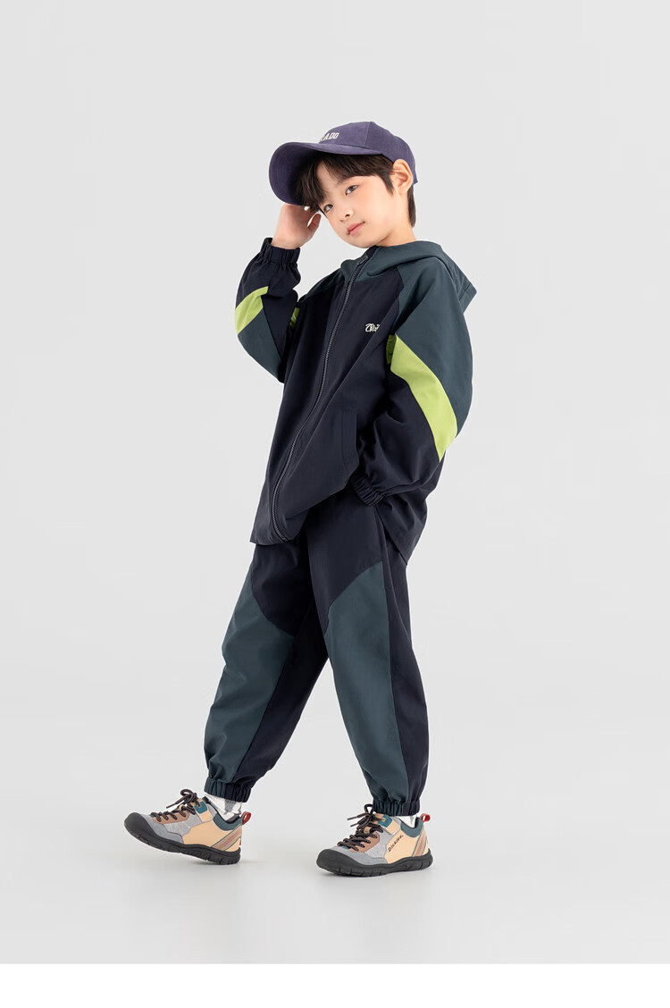 Duoduo Boys' Autumn Colorblock Fashion Outdoor Sports Trendy Jacket and Pants Set for Older Kids 11