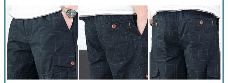 Romon New Loose Fit Men's Shorts Casual Summer Thin Straight Leg Capri Shorts Military Green 3XL 3