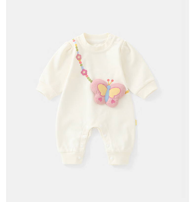 DUUDUU Baby Girls Romper Newborn Cute Long Sleeve Jumpsuit Spring Autumn Outing Apricot 90cm 9