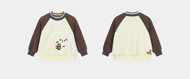 M.Latin Children's Sweatshirt, Winter 2025 New Style, Girls' Toddler Fleece Semi-Turtleneck, Contrasting Color Round Neck Sweatshirt 14