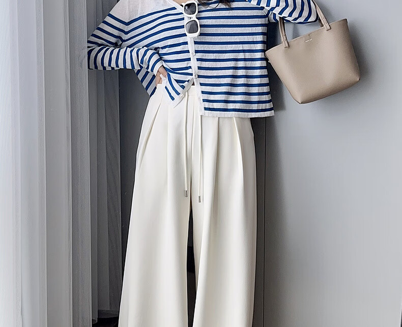 MEIYANG Misty Rose Casual Pants, UPF50+ Toray Sun Protection Wide-Leg Pants, Gray (Regular Version), XL 14