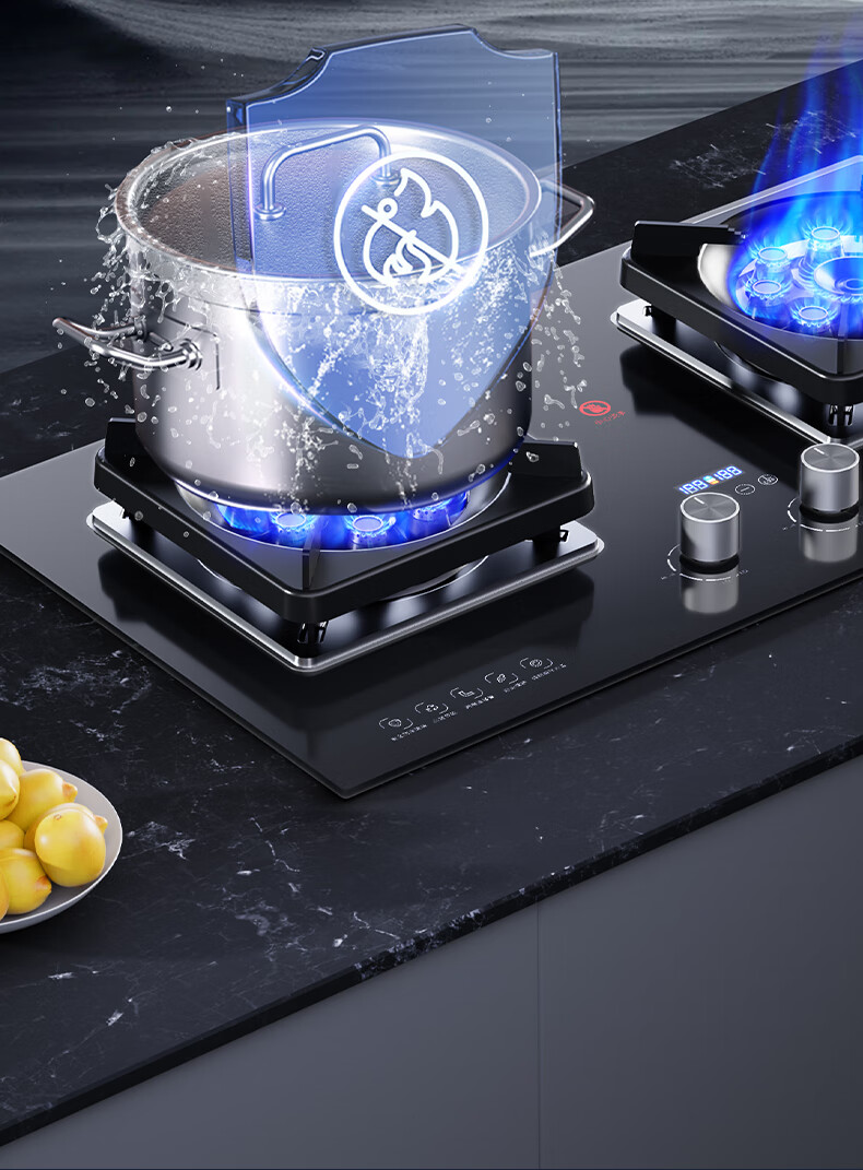 Royalstar Gas Stove Natural Gas Double Burner 5.2kW Built-in Countertop Cooker One-Key Stir-Fry Dual-Side Timer JZT-B52-A (Natural Gas) 22
