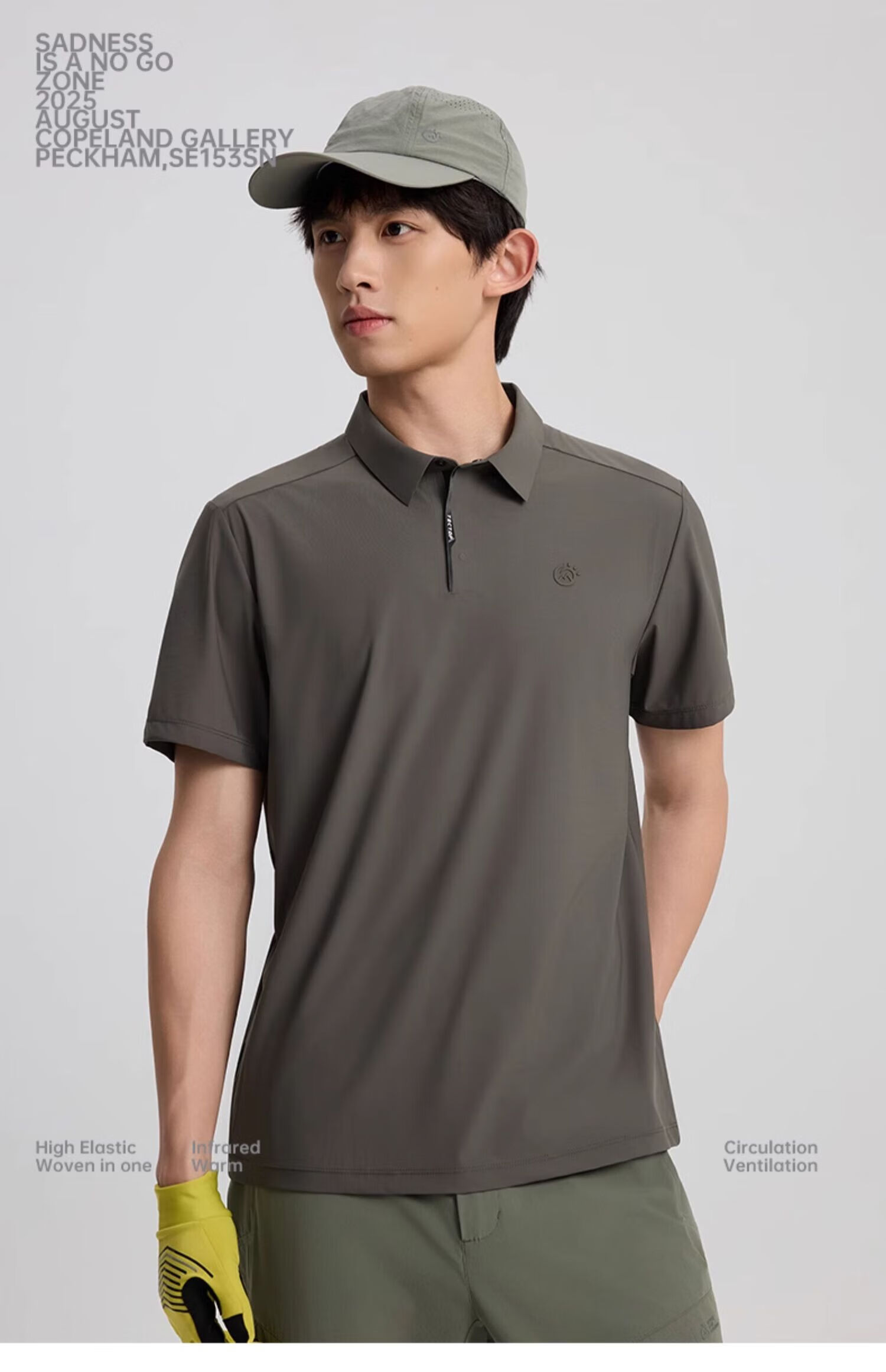 TECTOP Women's Dawn Gray Quick-Dry Short Sleeve Polo Shirt Summer Sun Protection Ice Silk Cooling S 47