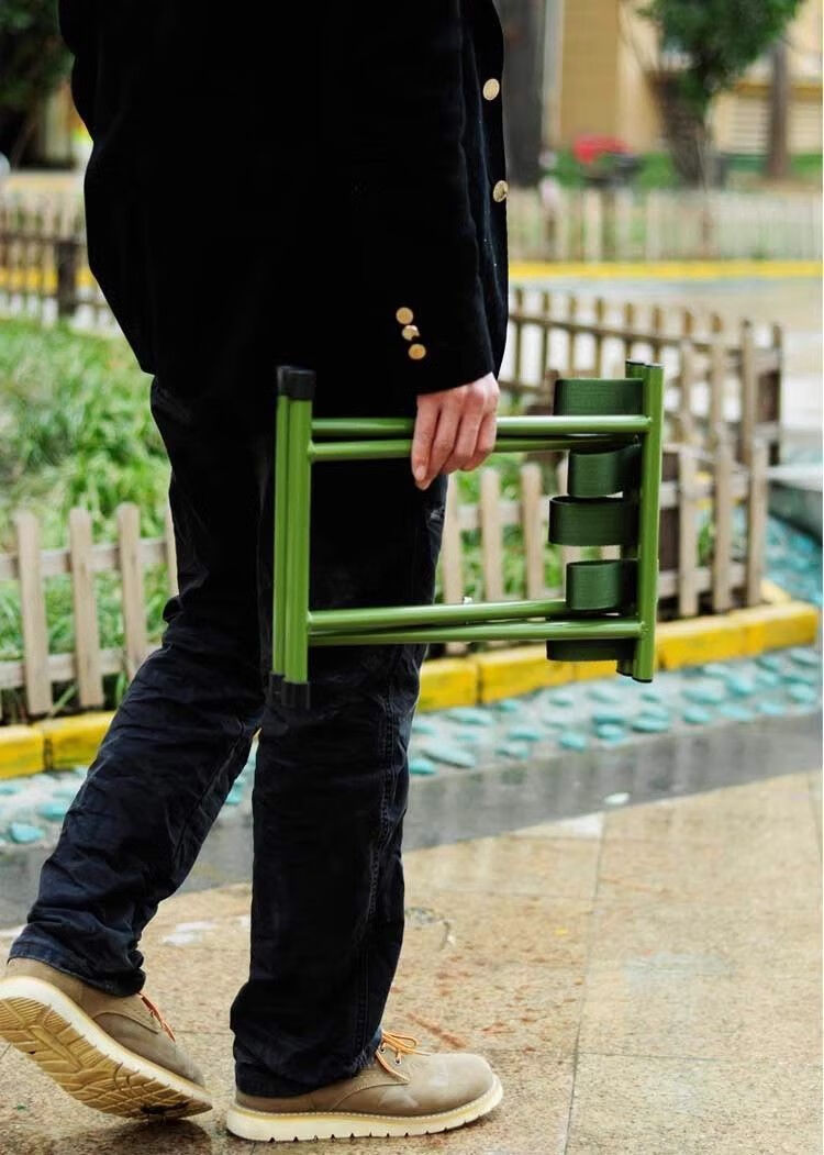 SGMW Folding Stool, Outdoor Portable Folding Chair with Backrest, Small Bench for Fishing, Camping Stool, Military Training Seat 4