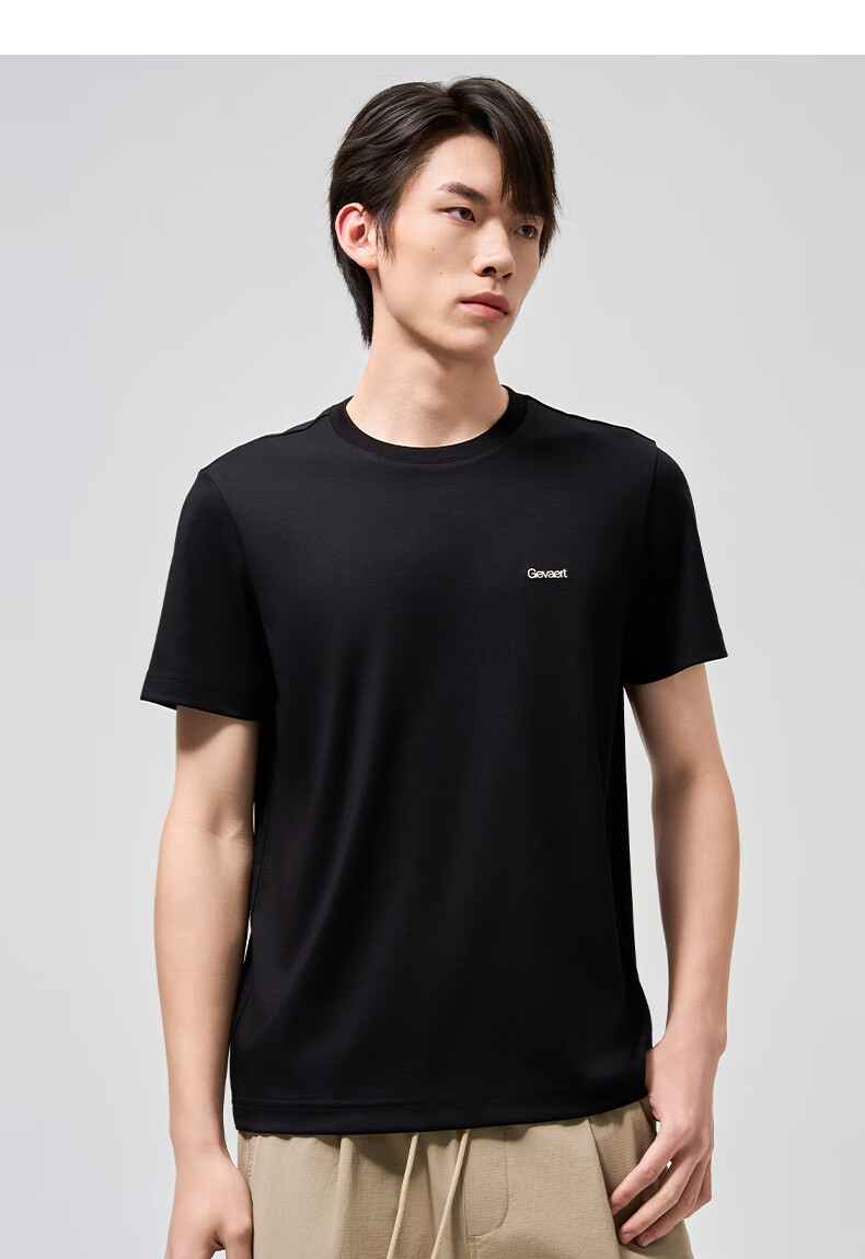 Мужская футболка GEVAERT 70s Pima Cotton с коротким рукавом, летняя модная футболка с круглым вырезом, дышащая деловая футболка