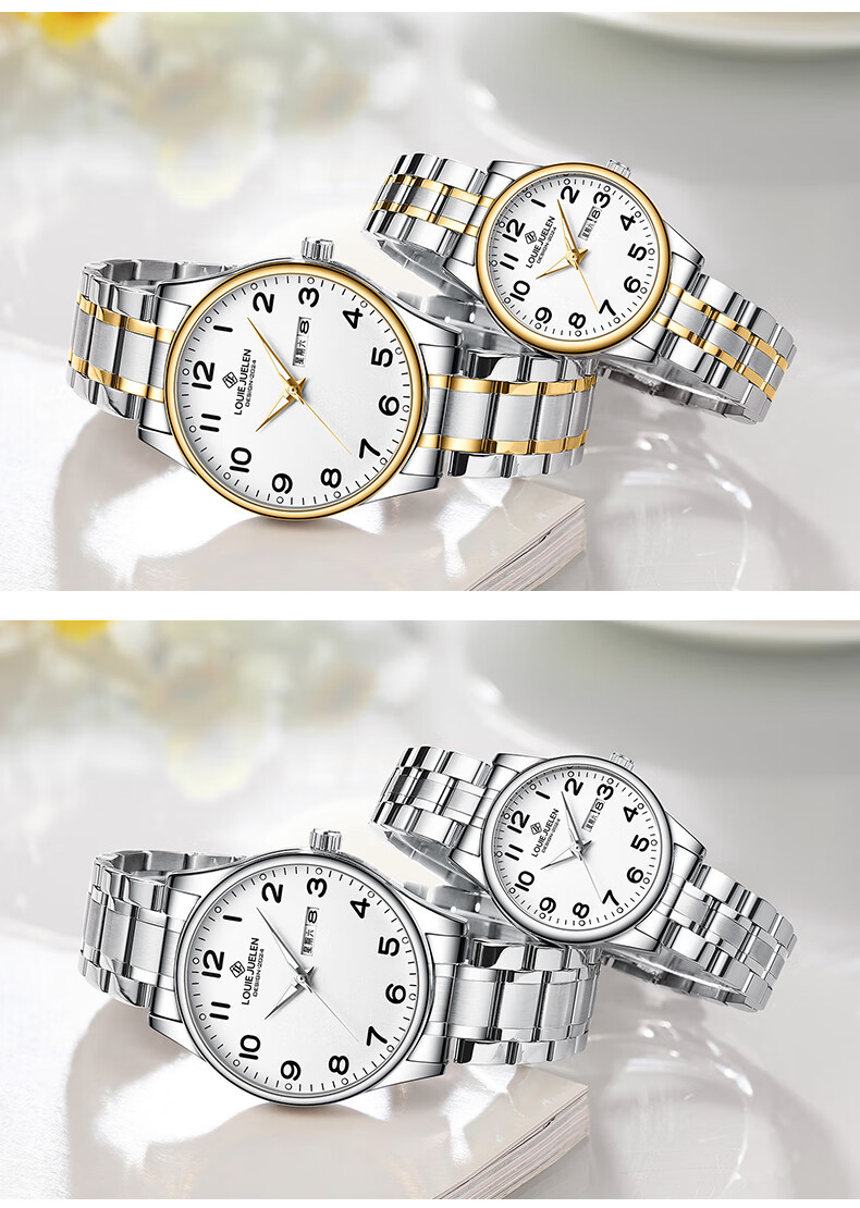 GEORGCOUNT Men's Watch Large Number Waterproof Luminous Quartz Watch for Middle-aged and Elderly Dad and Mom Women 10