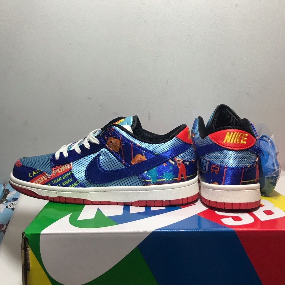 耐克【纯原】sbdunklow新年鞭炮板鞋蓝红双层刮刮乐