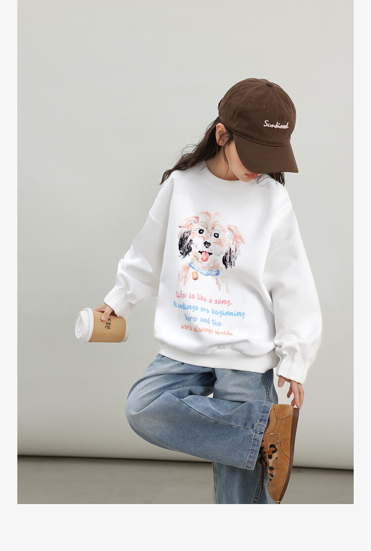 LUSON Chen Da Zhu Children's Clothing, Girls' Cartoon Sweatshirt, Spring And Autumn New Style, Trendy Kids' Autumn Top, Big Girls' Long-Sleeve 3