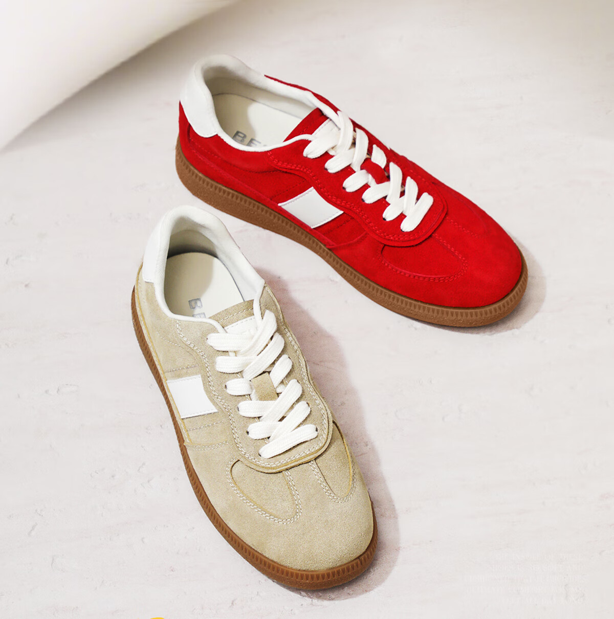 Belle Women's Shoes, Retro Forrest Gump Shoes, Training Shoes, Spring Simple Comfortable Versatile Casual Sneakers, B2685CM5, Apricot Color, Size 38 2