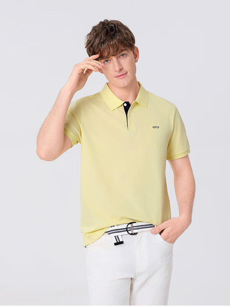 Goldlion GY [Cooling] Men's Short-Sleeve Polo Shirt, Casual Versatile Collared Breathable T-Shirt, White, L 7