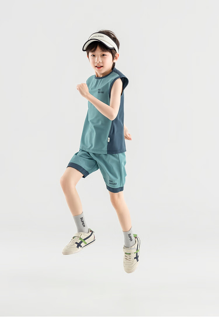 Duoduojia [Smooth And Skin-Friendly] Boys' Running Sports Set, Summer Fitness Training Children's Vest Shorts, Breathable Two-Piece 12