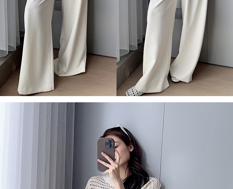 MEIYANG Misty Rose Casual Pants, UPF50+ Toray Sun Protection Wide-Leg Pants, Gray (Regular Version), XL 11