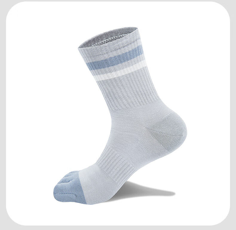 TFO 7th Generation Outdoor Five-Toe Socks Breathable Running Toe Separation Sports Socks 2902562 Men's Light Gray 9