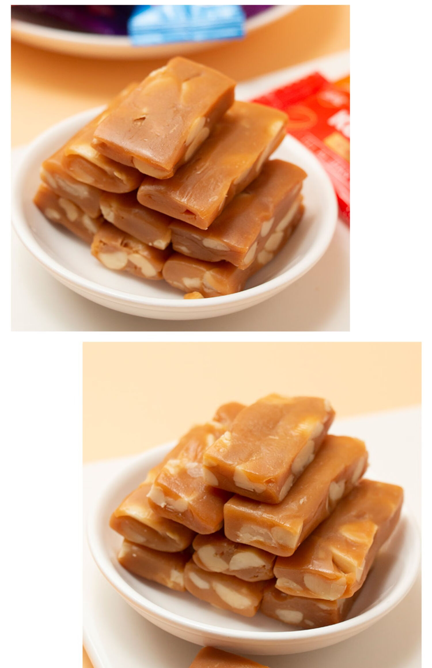 金冠 金冠咸味果仁夹心太妃糖花生坚果软糖高颜值红色喜糖婚糖散装 妃