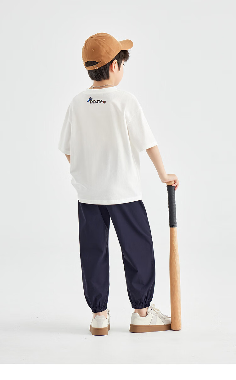 Duoduo Home [Skin-friendly Cooling, Breathable] Boys' T-Shirt 2026 Summer Children's Comfortable Cotton Loose Fit Crew Neck Short Sleeve 17