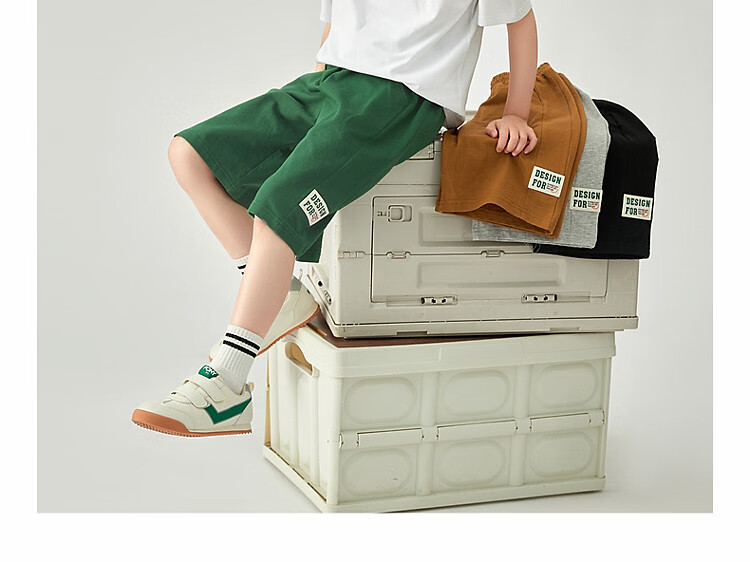 Duoduojia Boys' Sports Shorts, Summer 2026, for Older Children, Moisture-Wicking And Breathable, Pure Cotton Mid-Length Shorts, Children's Loose Six-Point Knit Pants 15