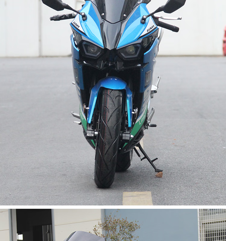 全新国产h2摩托车跑车可上牌重型机车电喷小忍者国四可装abs 白色版花