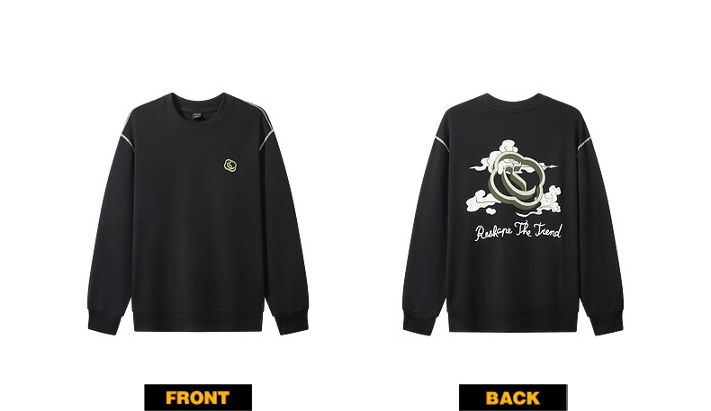 CABBEEN [365g Fish Scale Fabric] Men's Sweatshirt with Auspicious Clouds And CABBEEN C Creative Window Design, Autumn Long-Sleeve Sweatshirt 12