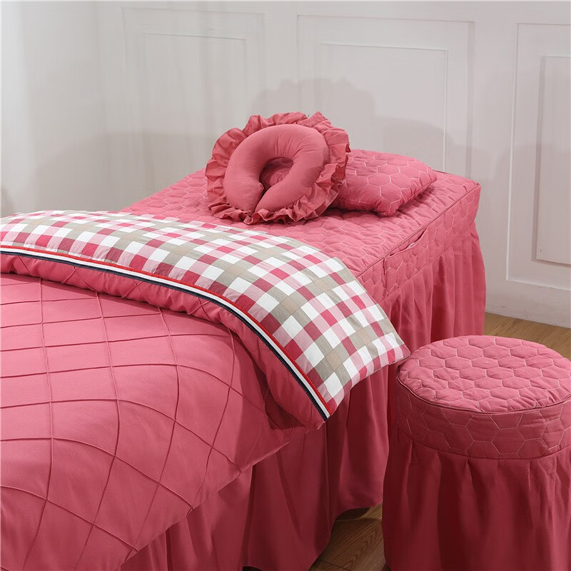 伊人风采 美容床罩四件套美容床罩床裙素色美容院用品美容床床套理疗