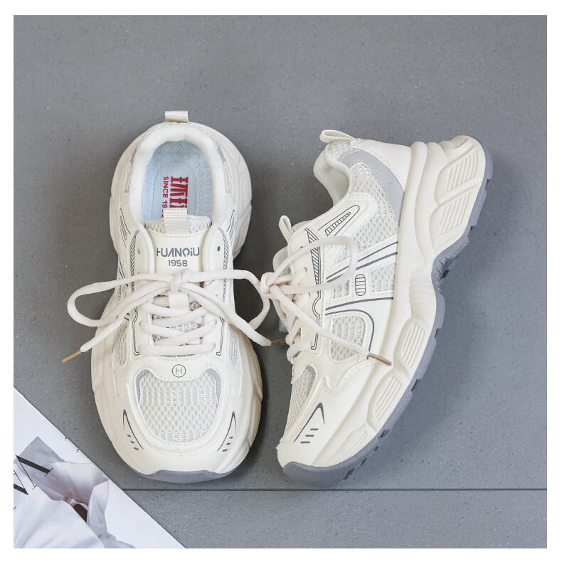 Global Casual 2024 New Mesh Dad Shoes for Women Korean Style Popular Student Shoes Fashionable Versatile Thick-soled Sneakers 8
