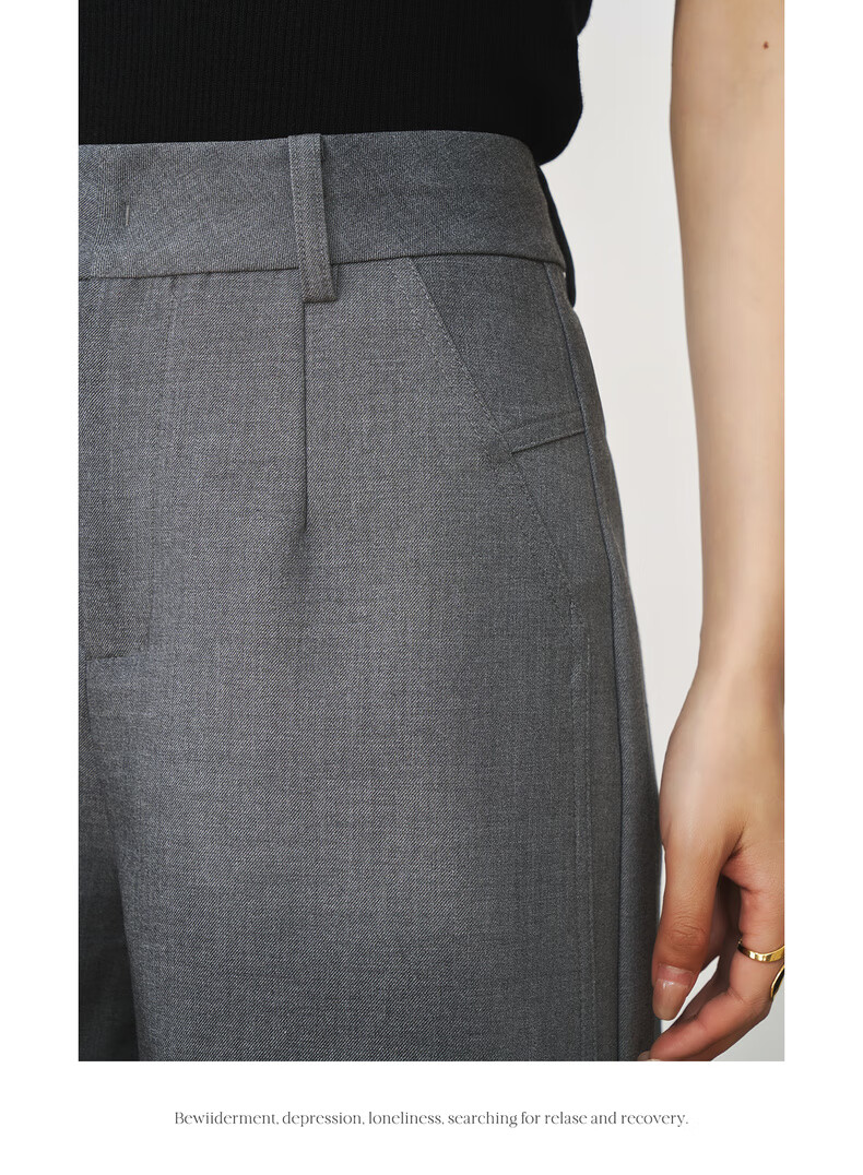 Olrain Eurielle Gray Blazer Shorts Women's Summer High Waist Korean Style Petite Hot Wind Pants Gray XL 19