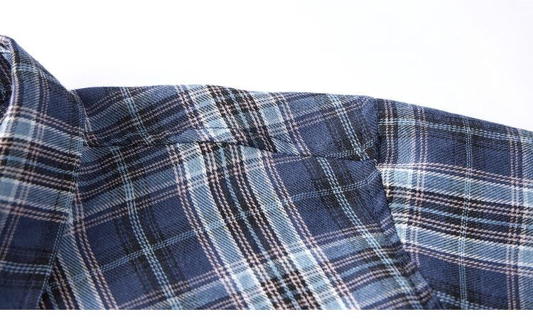 Duoduo Home [Salt Style Literary] Boys' Shirt 2026 Spring Autumn Stylish Fresh Blue Plaid Long Sleeve Pure Cotton Top 20